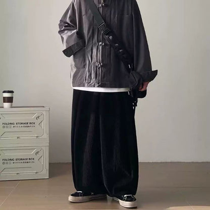 Drape Loose Corduroy Pants N0476