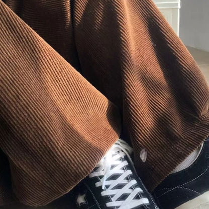 Drape Loose Corduroy Pants N0476