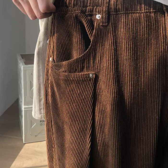 Drape Loose Corduroy Pants N0476