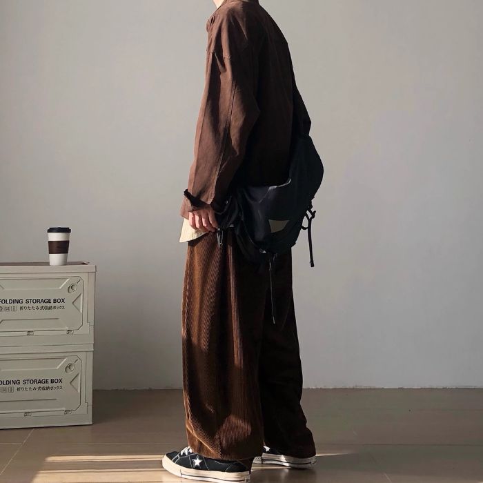 Drape Loose Corduroy Pants N0476