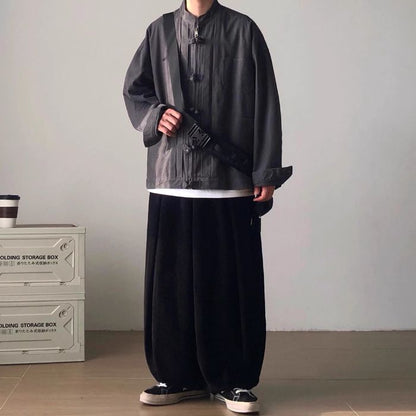 Drape Loose Corduroy Pants N0476