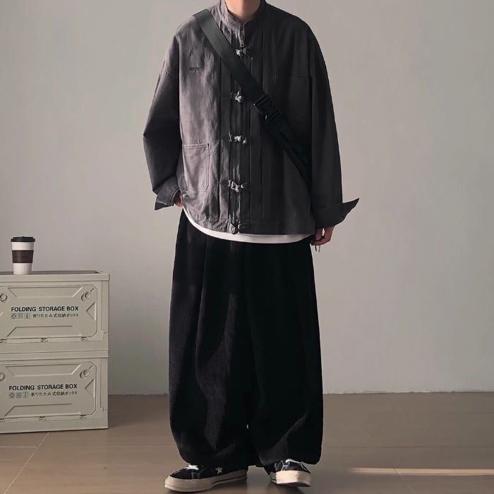 Drape Loose Corduroy Pants N0476