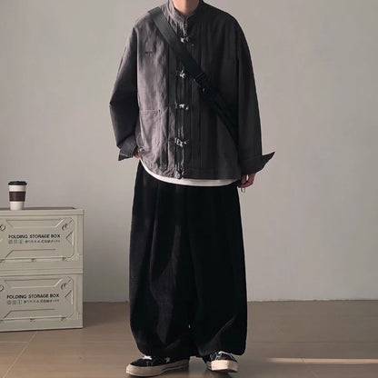 Drape Loose Corduroy Pants N0476