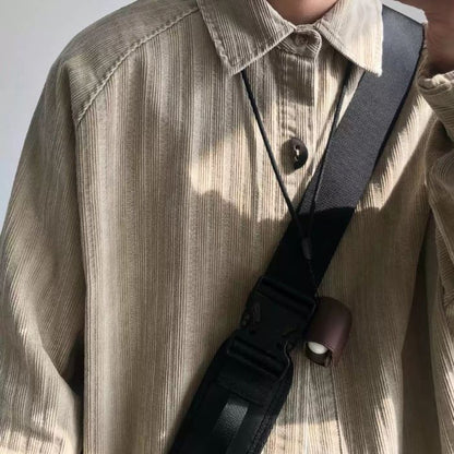 Corduroy Striped Long Shirt N0477