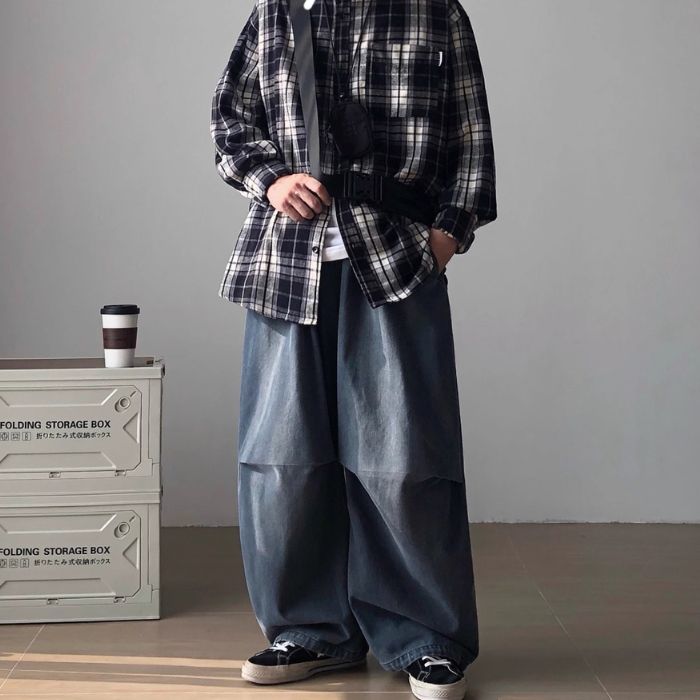 Loose Plaid Long Sleeves Shirt N0480