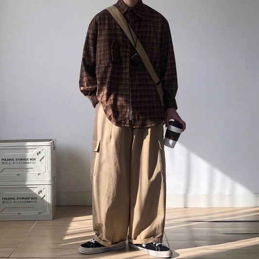 Casual Loose Plaid Shirt N0502