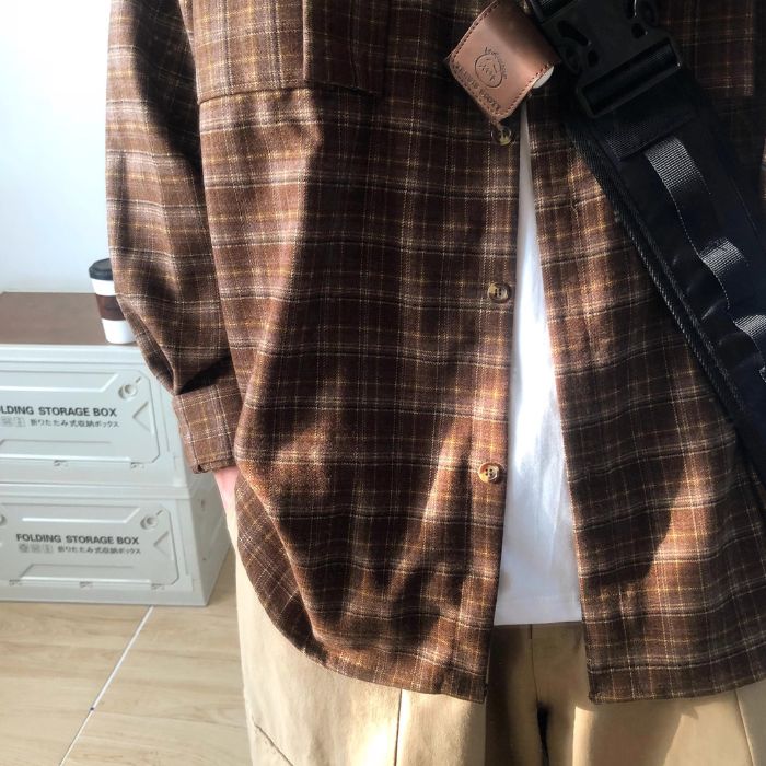 Casual Loose Plaid Shirt N0502