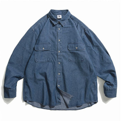【OUTLET/即納】Denim Loose Long Sleeve Shirt N0504