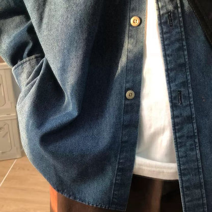 Denim Loose Long Sleeve Shirt N0504