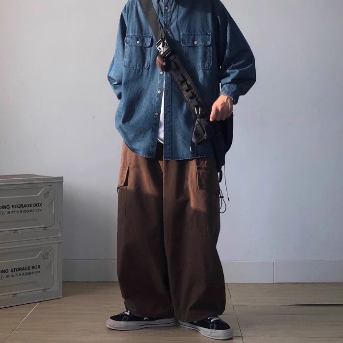 【OUTLET/即納】Denim Loose Long Sleeve Shirt N0504