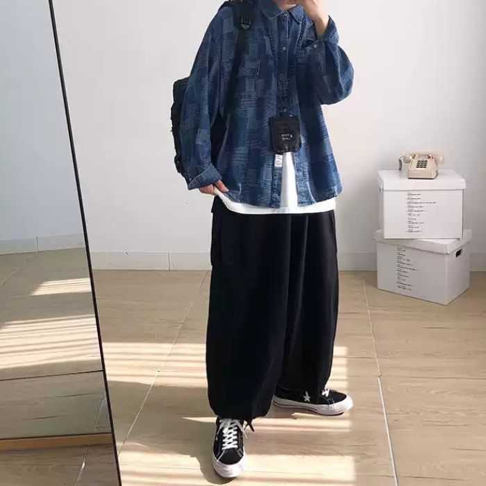 Denim Loose Long Sleeve Shirt N0506