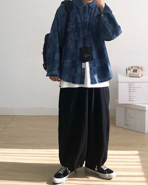 Denim Loose Long Sleeve Shirt N0506