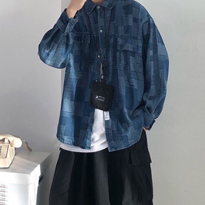 Denim Loose Long Sleeve Shirt N0506