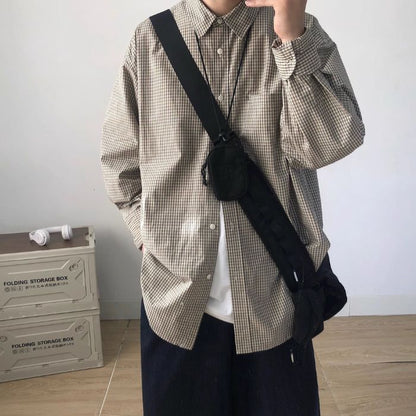 Plaid Loose Long Sleeve Shirt N0510