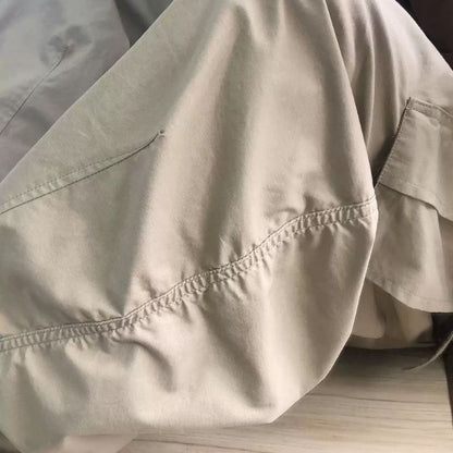 Cuffed Casual Wide Leg Long Pants N0521