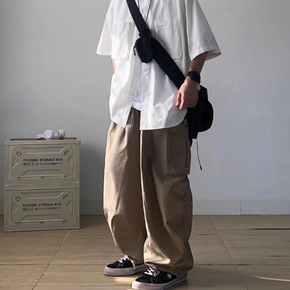 Cuffed Casual Wide Leg Long Pants N0521