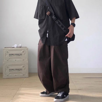 Cuffed Casual Wide Leg Long Pants N0521