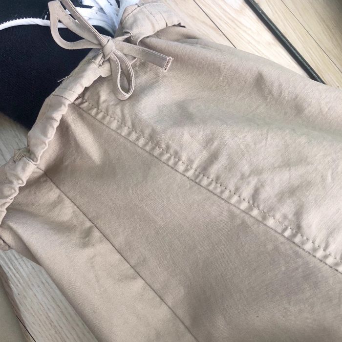 Cuffed Casual Wide Leg Long Pants N0521