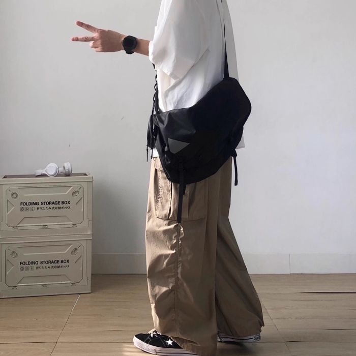 Cuffed Casual Wide Leg Long Pants N0521