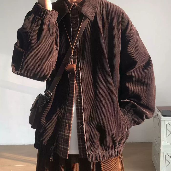 Lapel Loose Corduroy Jacket N0522