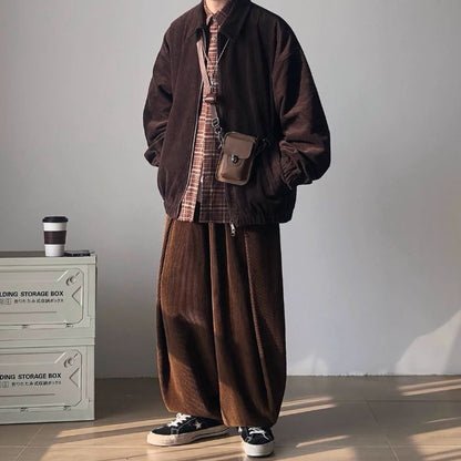 Lapel Loose Corduroy Jacket N0522