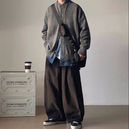 Round Neck Loose Knitted Sweater N0523