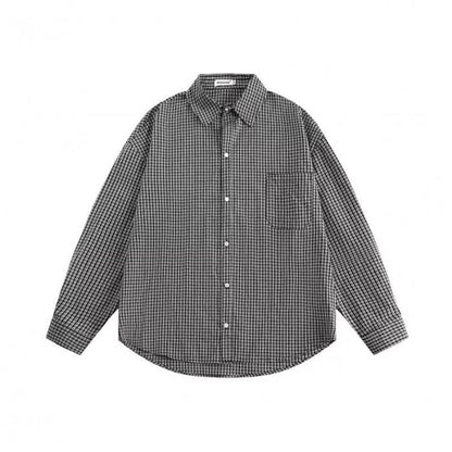 Loose Plaid Long-sleeved Shirt N0527