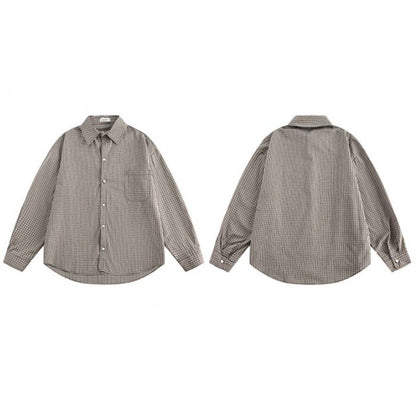 Loose Plaid Long-sleeved Shirt N0527