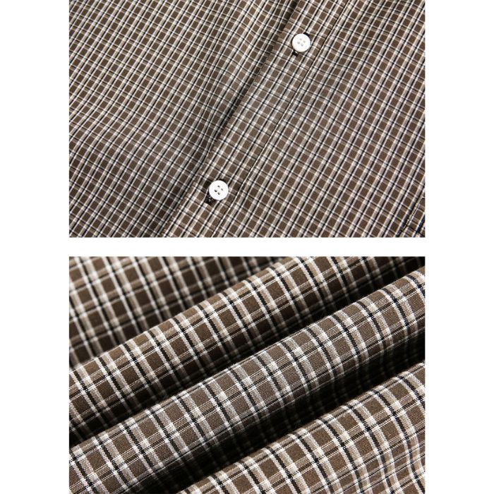 Loose Plaid Long-sleeved Shirt N0527