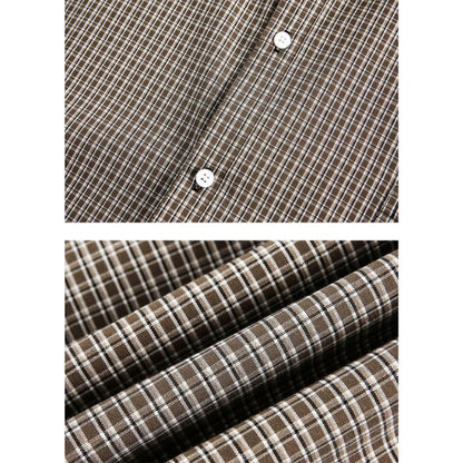 Loose Plaid Long-sleeved Shirt N0527