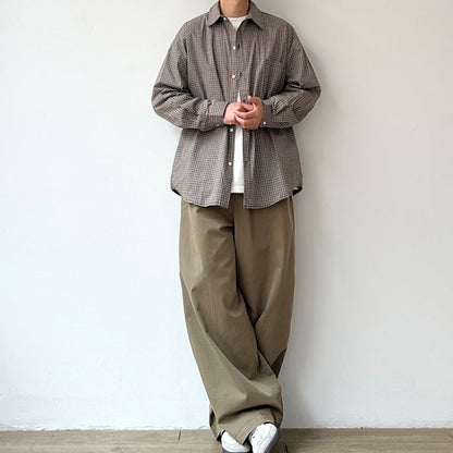 Loose Plaid Long-sleeved Shirt N0527