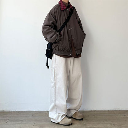 Contrast Plaid Lapel Jacket N0532