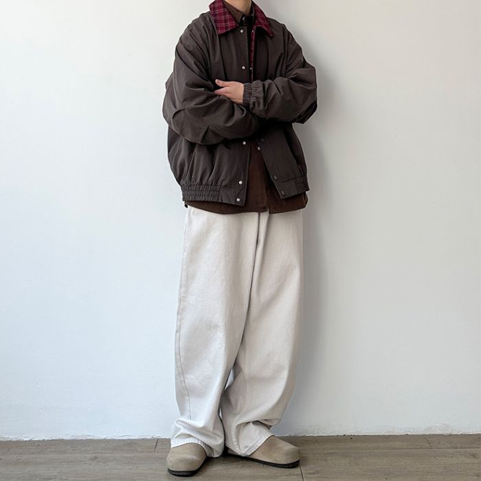 Contrast Plaid Lapel Jacket N0532