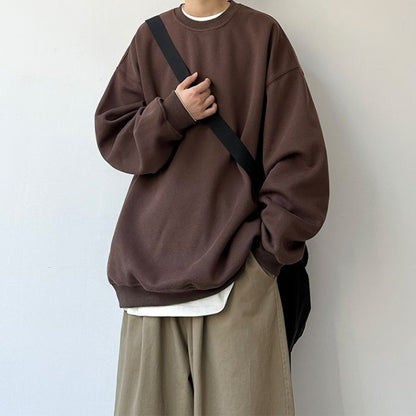 Solid Color Round Neck Sweater N0537