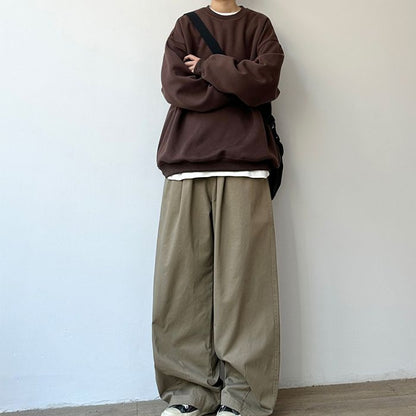 Solid Color Round Neck Sweater N0537