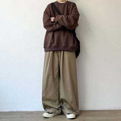 Solid Color Round Neck Sweater N0537