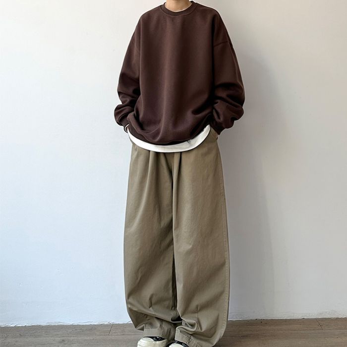 Solid Color Round Neck Sweater N0537