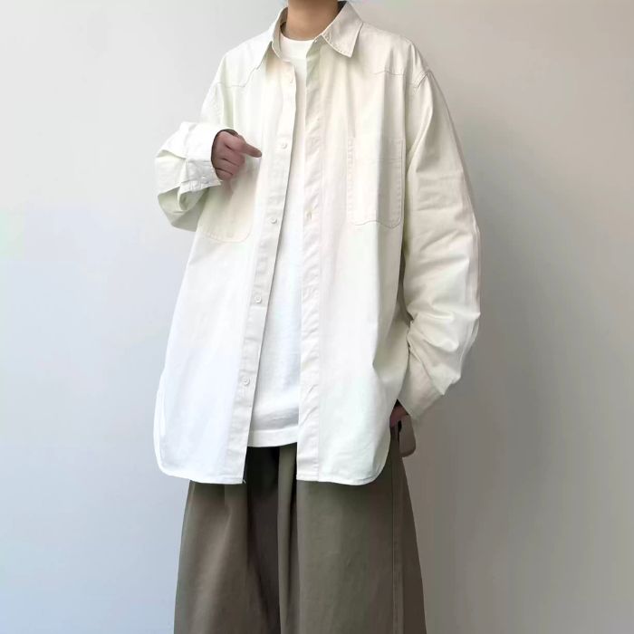 Basic Loose Casual Long-sleeved Shirt N0538