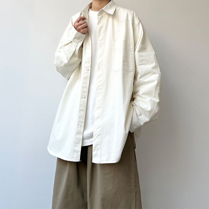 Basic Loose Casual Long-sleeved Shirt N0538