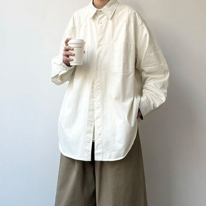 Basic Loose Casual Long-sleeved Shirt N0538