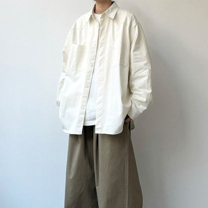 Basic Loose Casual Long-sleeved Shirt N0538