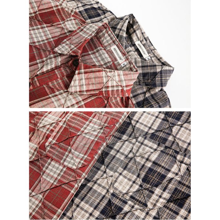Loose Casual Cotton Plaid Shirt N0544