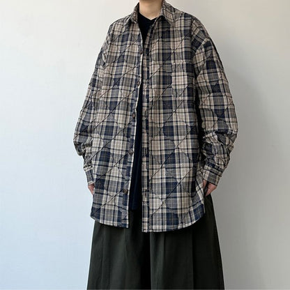 Loose Casual Cotton Plaid Shirt N0544