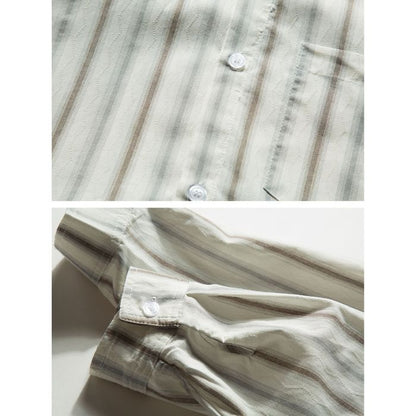 Simple Loose Long-sleeved Striped Shirt N0550