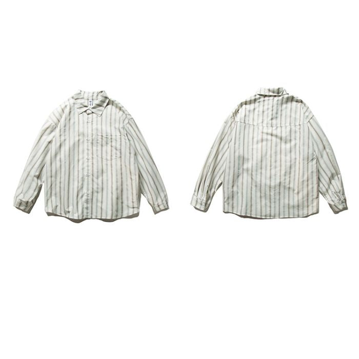 Simple Loose Long-sleeved Striped Shirt N0550