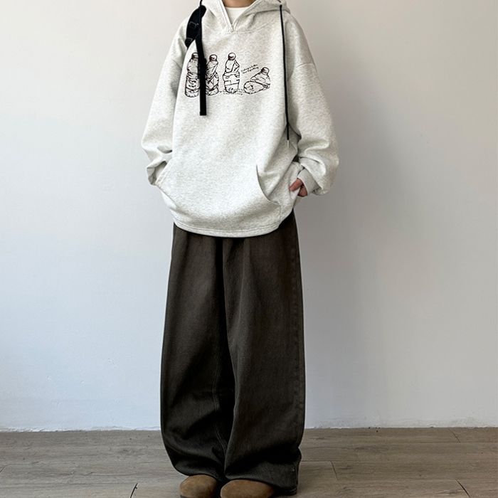 Print Loose Casual Hoodie N0551