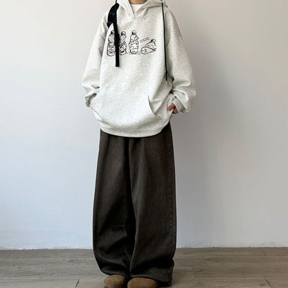 Print Loose Casual Hoodie N0551