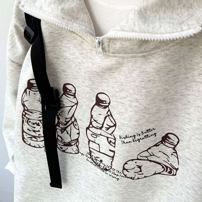 Print Loose Casual Hoodie N0551