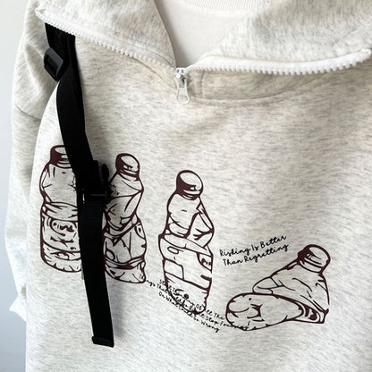 Print Loose Casual Hoodie N0551