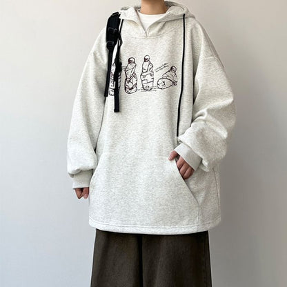 Print Loose Casual Hoodie N0551